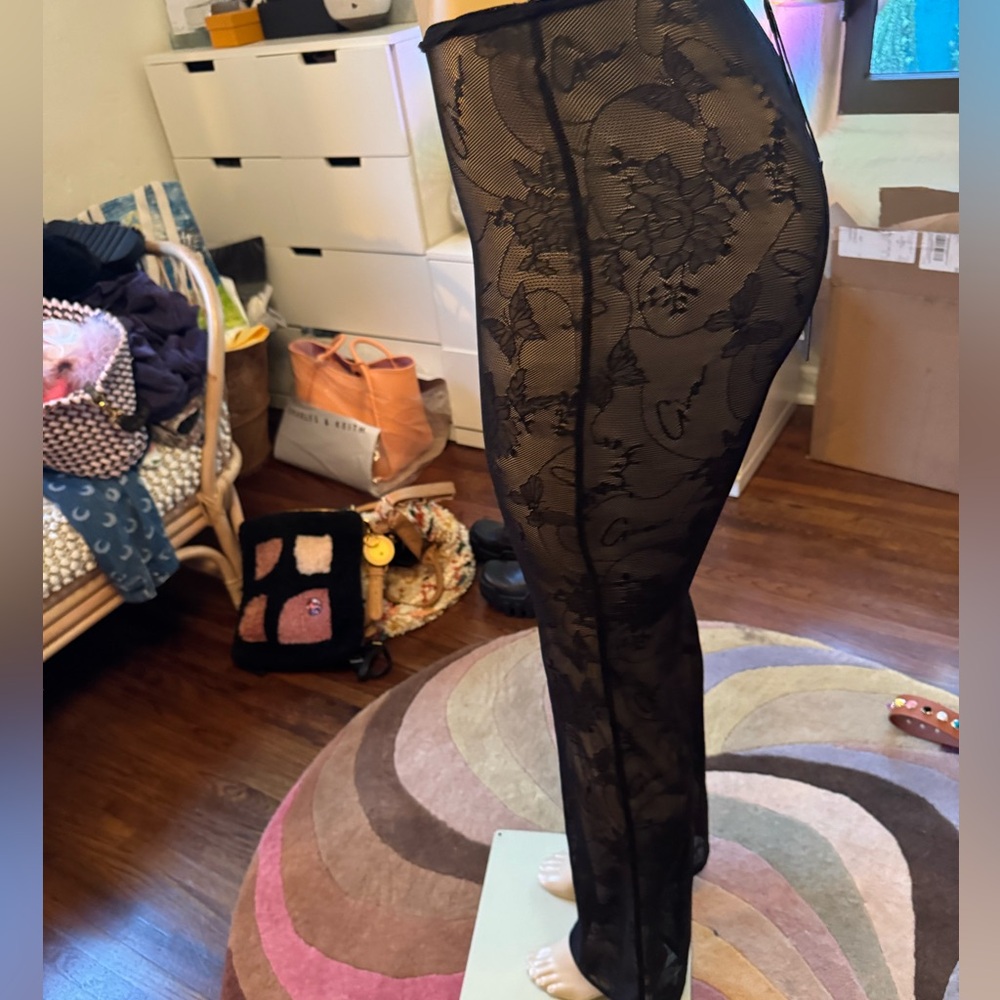 I.AM.GIA black butterfly sheer lace flare leggings NWT - Picture 7 of 8